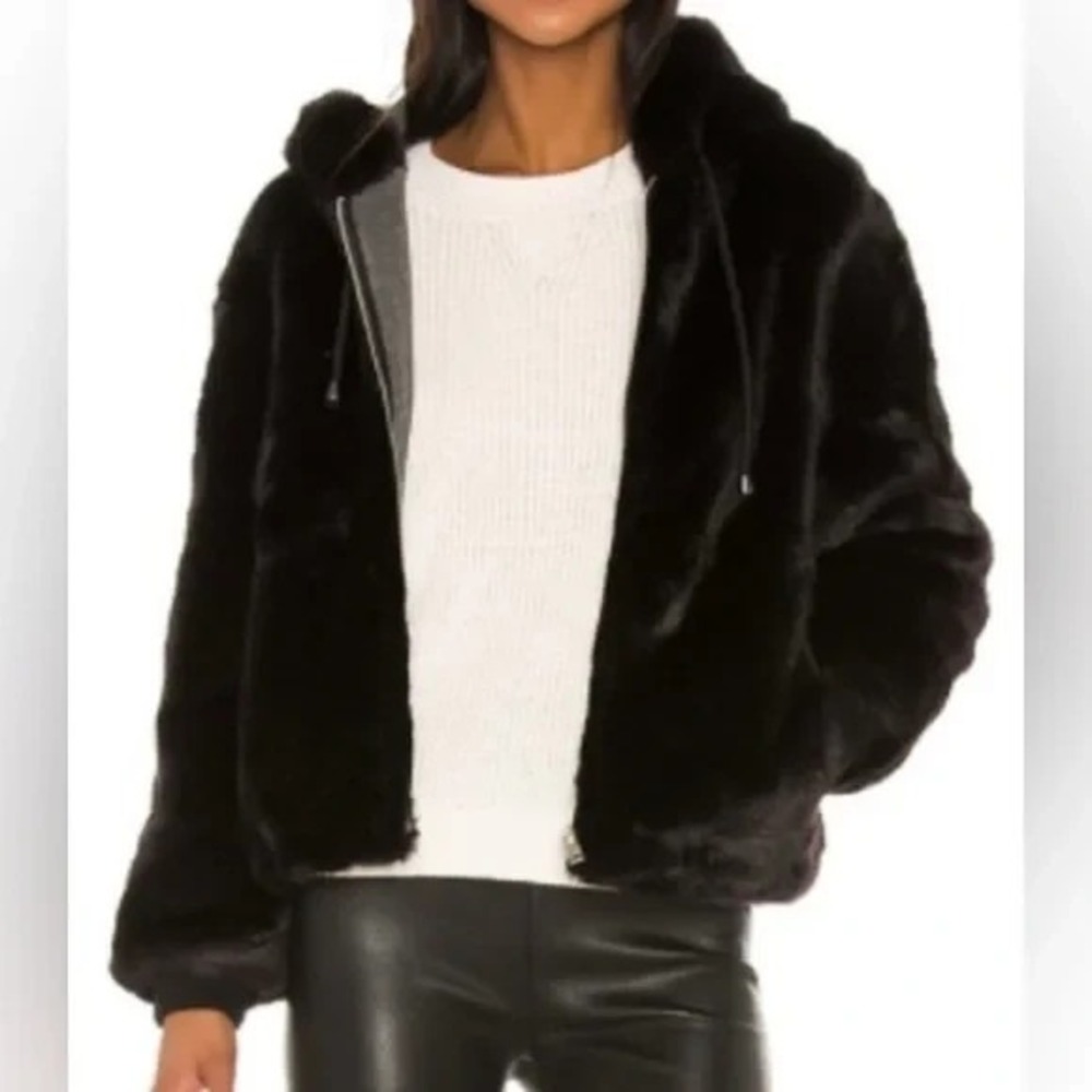 Heartloom Hooded Jacket Women's‎ Size Small Faux Fur in Black - Picture 3 of 9